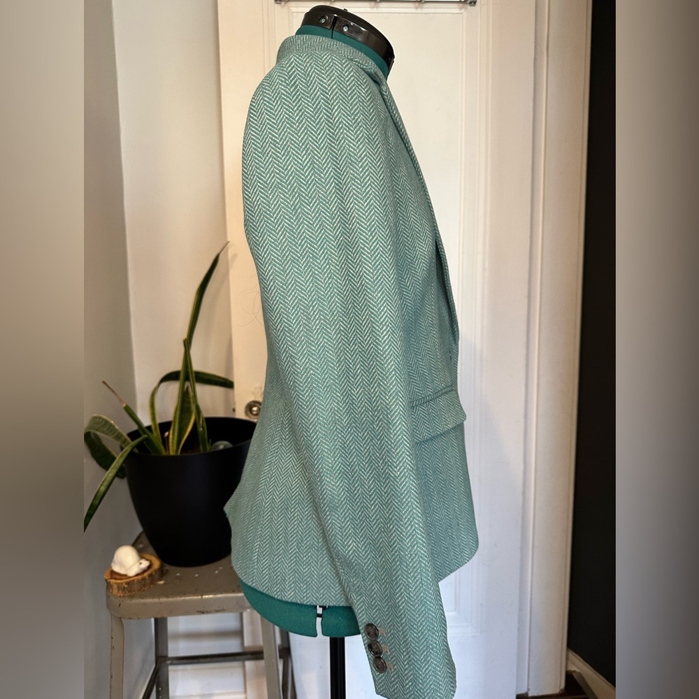 LOFT Blazer teal and grey size 2 - Picture 4 of 8